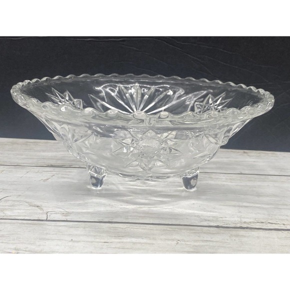 Vintage Star of David Starburst Cut Glass Crystal Relish Dish Condiment Bowl - Picture 6 of 10